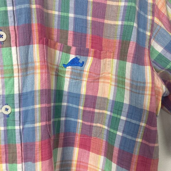 Vintage Brickmans Of Marthas Vineyard Plaid Shirt Mens Medium Short Sleeve - Picture 3 of 8